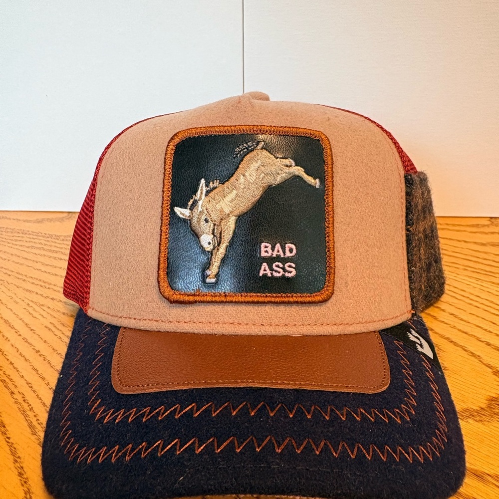 Goorin Bros Tan & Red 'Bad Ass' Trucker Hat